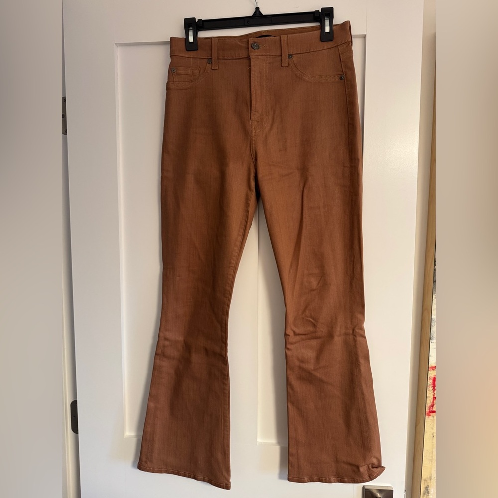 7 For All Mankind Tan wax coated Pants